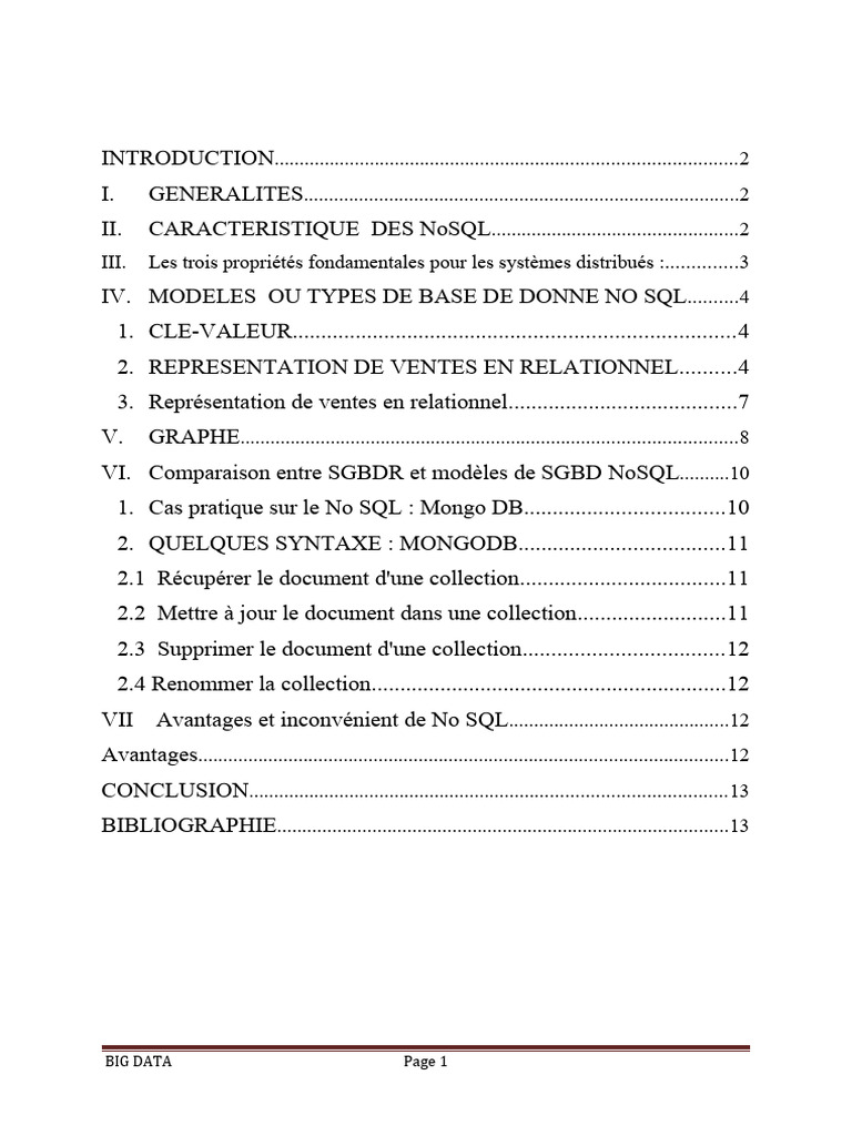 MongoDB et Big Data : Caractéristiques NoSQL | PDF | NoSQL | MongoDB