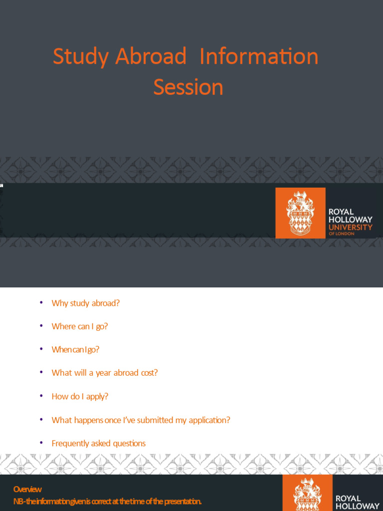 Study Abroad Presentation 2021 | PDF | International Student | Fee