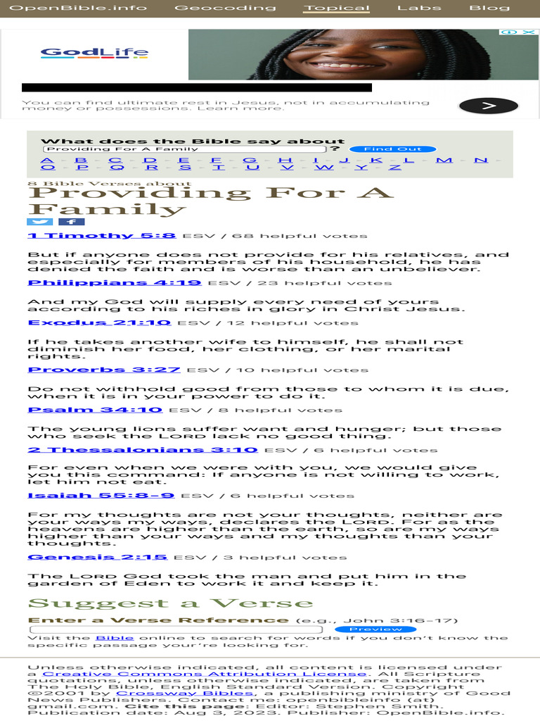 What Does The Bible Say About Providing For A Family PDF