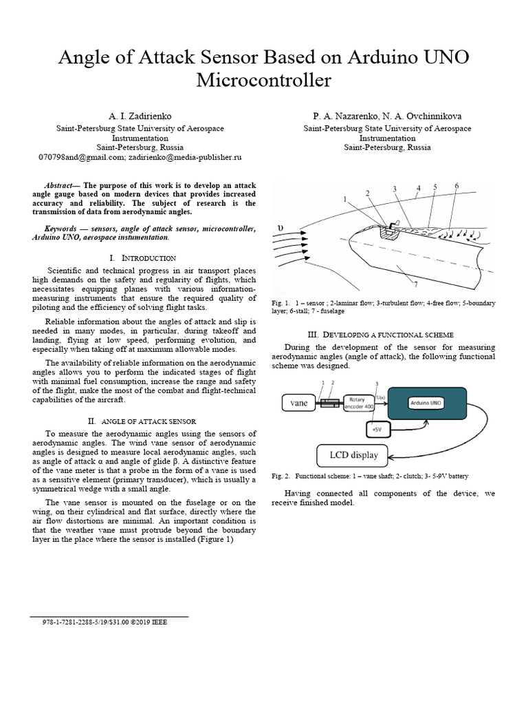 Angle of Attack Sensor Based On Arduino UNO Microcontroller | PDF ...
