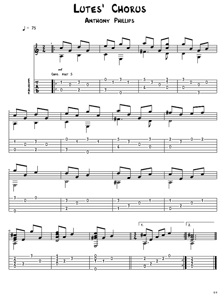 Anthony Philips Lutes' Chorus 5 Capo PDF European Musical