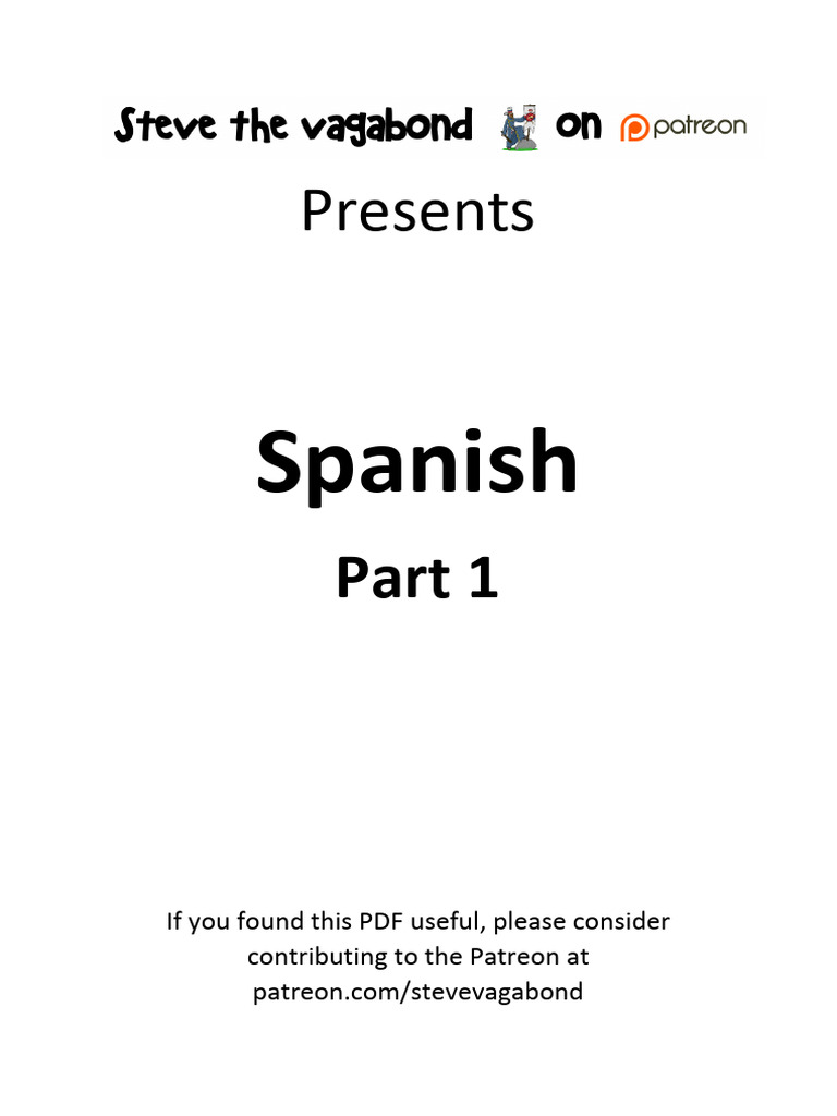 Spanish Part 1 | PDF | Spanish Language | Grammatical Gender
