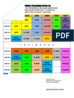 Jadwal Pelajaran Ikm KLS 4 A