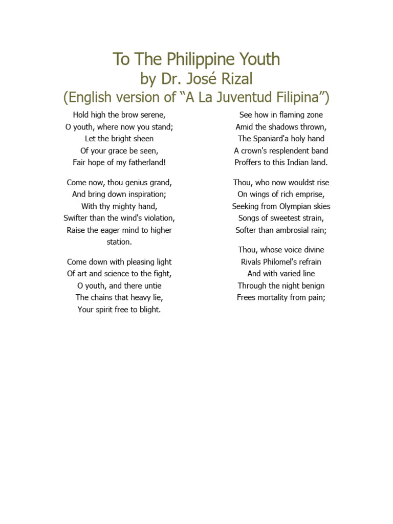 To The Philippine Youth | PDF