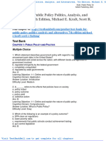 Test Bank For Public Policy Politics Analysis and Alternatives 7th Edition Michael e Kraft Scott R Furlong