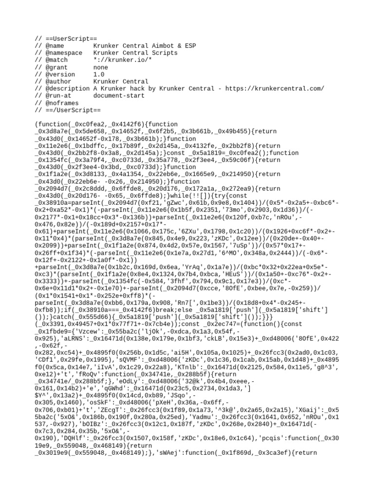 Krunker Central Aimbot & ESP Script | PDF | Worship