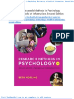 Test Bank For Research Methods in Psychology Evaluating A World of Information Second Edition