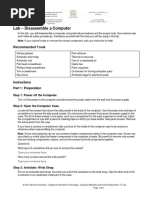 Lab 2 - Disassemble A Computer