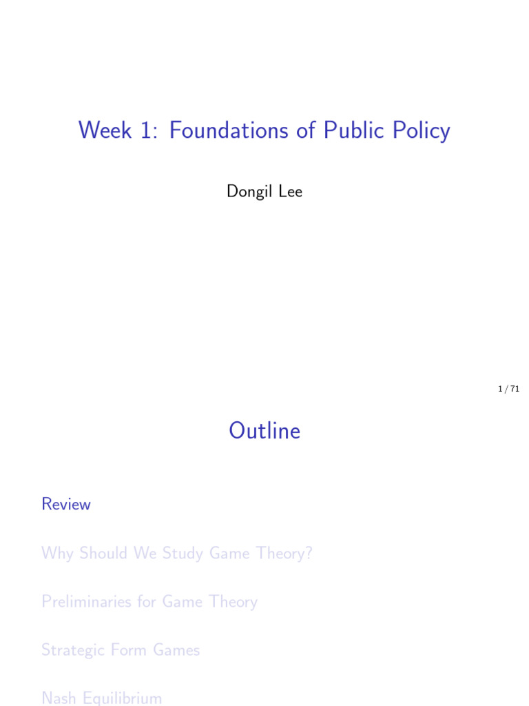Game Theory in Public Policy Analysis | PDF | Game Theory | Theory