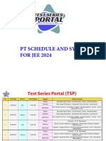 JEE PT Schedule & Syllabus