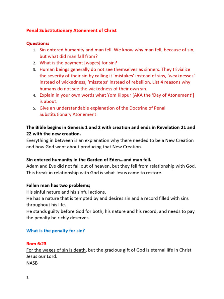 Penal Substitutionary Atonement Pdf