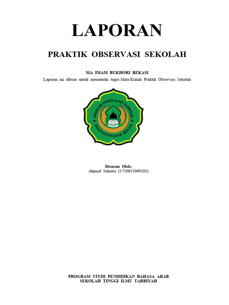 Template Laporan Observasi 2023 PDF