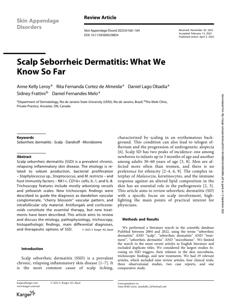 Scalp Seborrheic Dermatitis: What We Know So Far: Skin Appendage