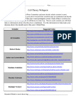 Cell Theory Webquest