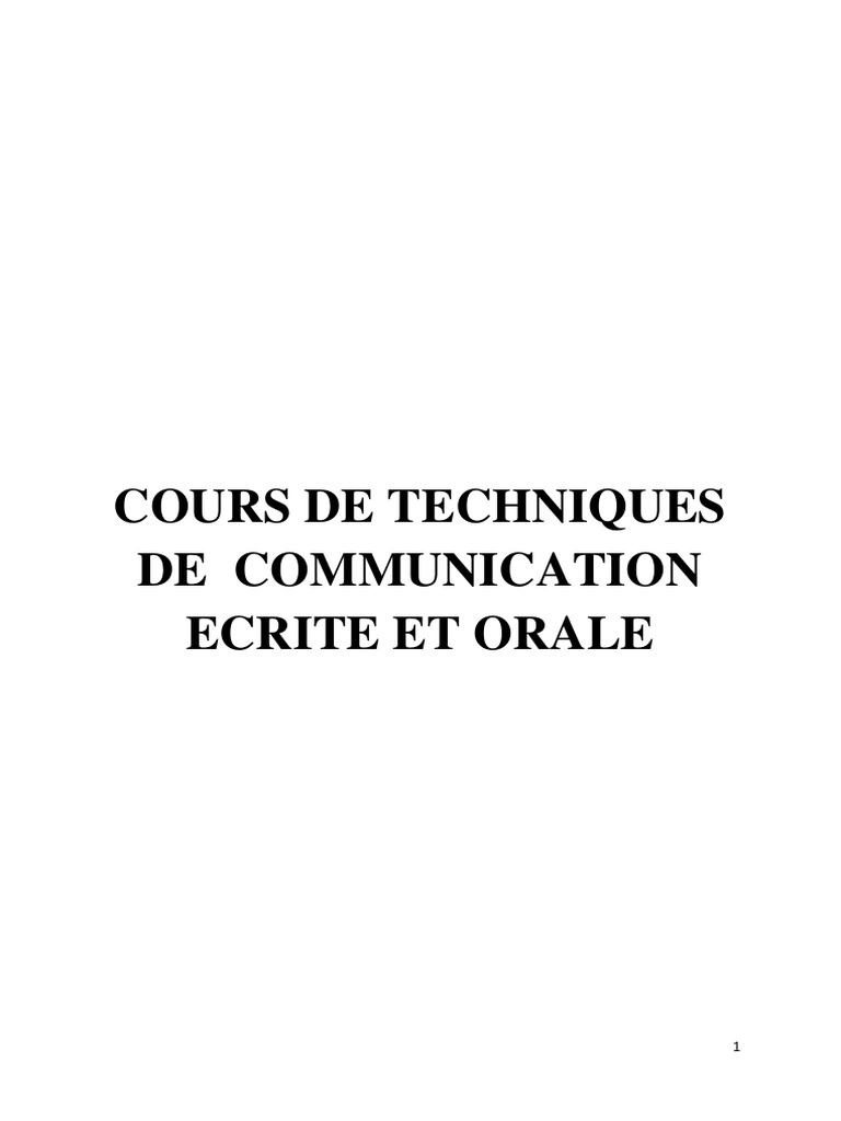 Techniques de Communication Écrite et Orale | PDF | Phrase | Clause