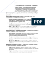 Informe Sobre Contaminación Cruzada de Alimentos