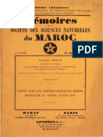 NOTES SUR LES TREMBLEMENTS DE TERRE RESSENTIS AU MAROC AVANT 1933   Georges Roux