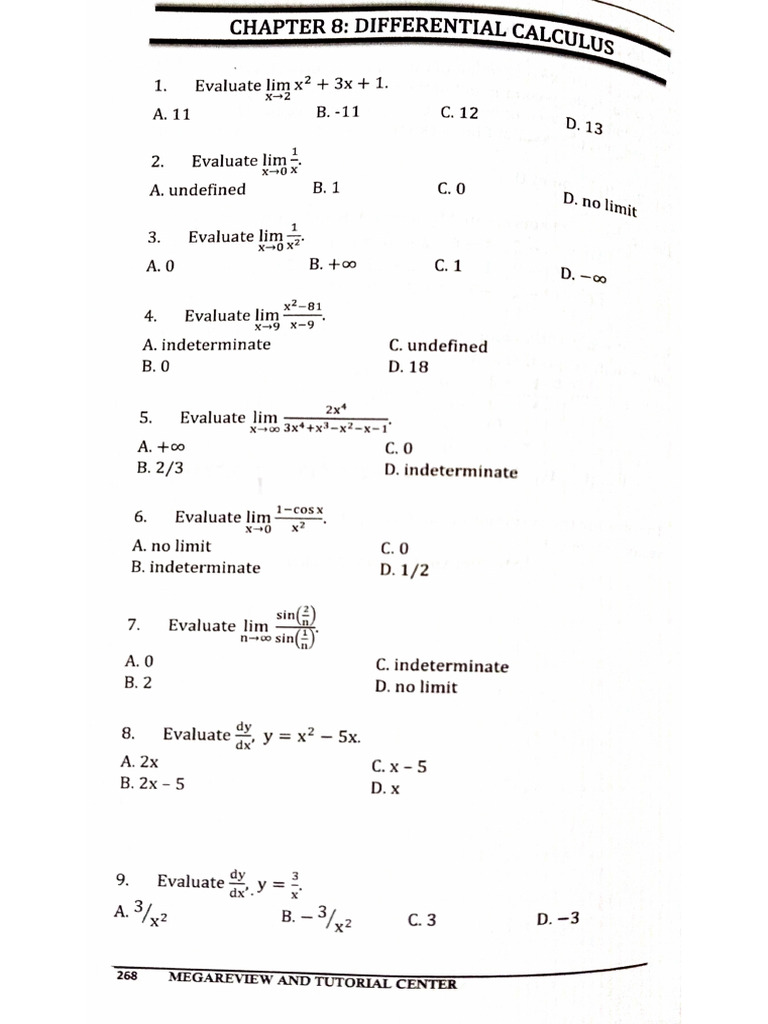 MRC Calculus and Equations | PDF