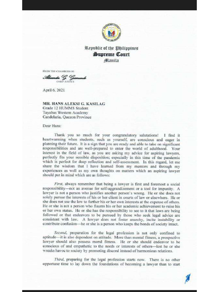 Gesmundo To Aspiring Law Student PDF