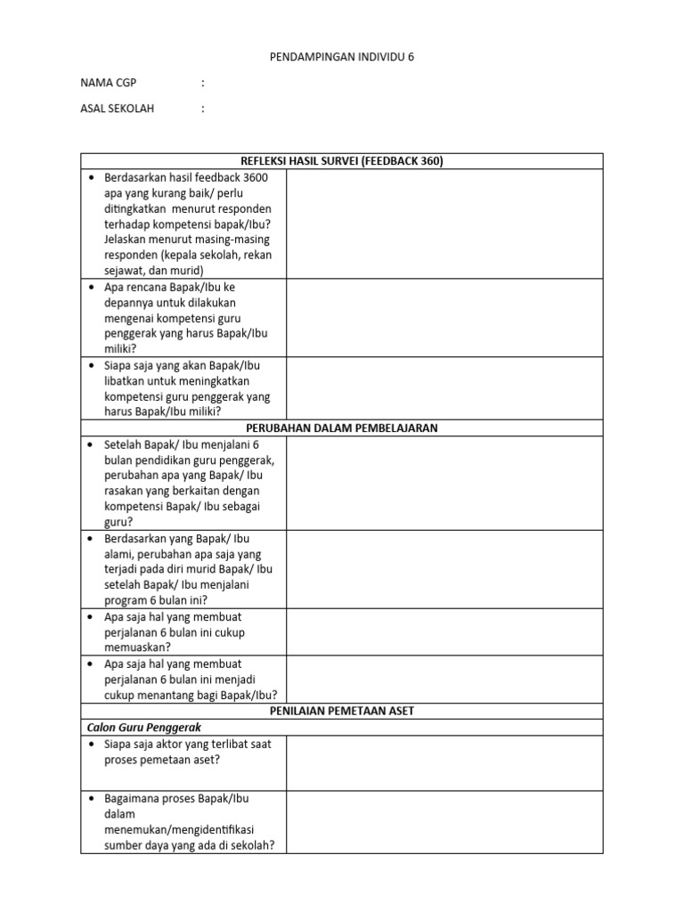 Refleksi dan Rencana Guru Penggerak | PDF | Karier & Perkembangan