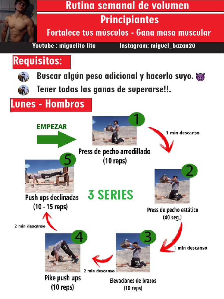 Rutina Semanal de Volumen Oficial | PDF | Salud y bienestar