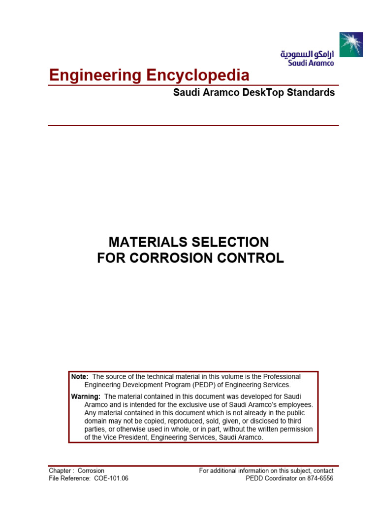 COE101.06, Materials Selection For Corrosion Control PDF