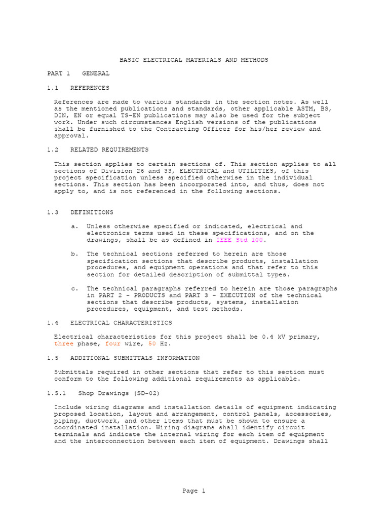 Electrical Materials and Methods Guide | PDF | Ac Power Plugs And ...