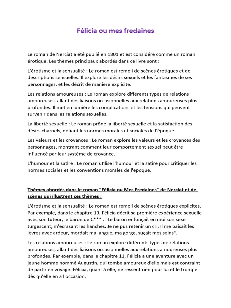 Félicia Ou Mes Fredaines PDF