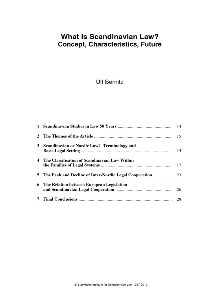 Picture of What Is Scandinavian Law?: Concept, Characteristics, Future | PDF ...