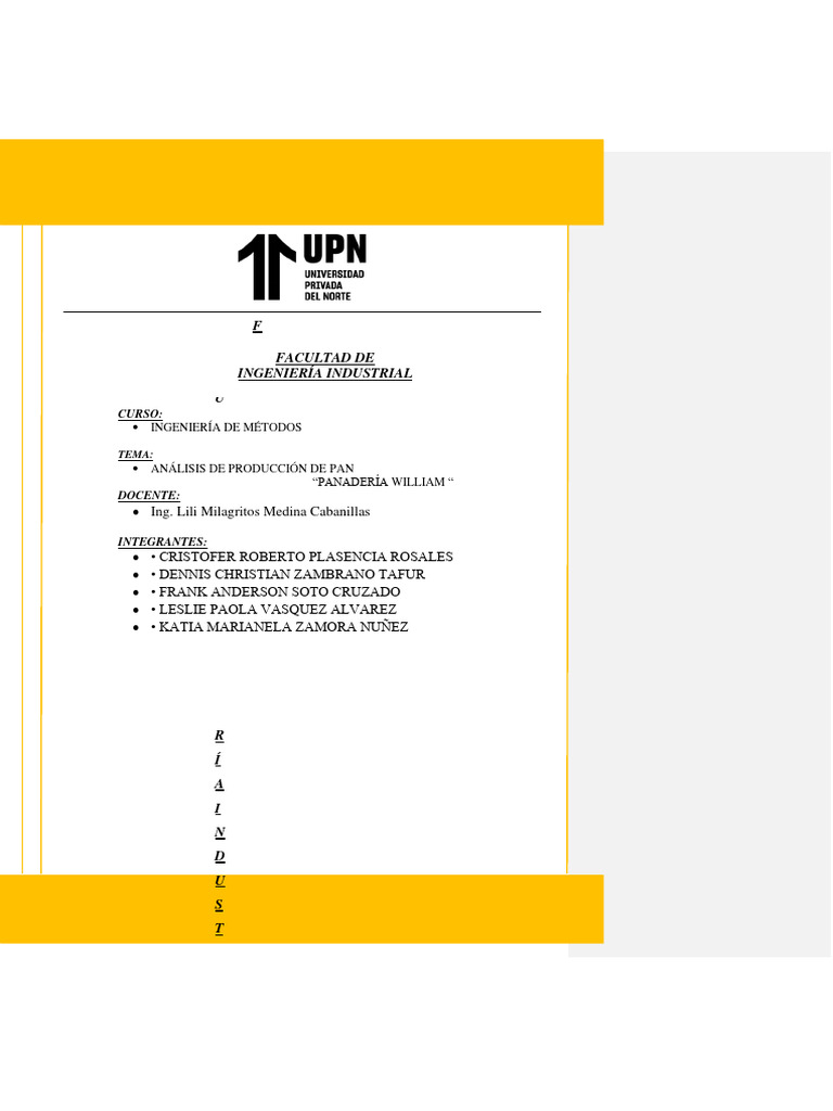 PROYECTO T2 - Ingenieria de Metodos 1 | PDF | Horneando | Cantidad