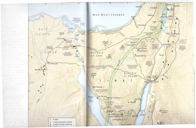 Mapa de la Ruta del Éxodo de Israel | PDF