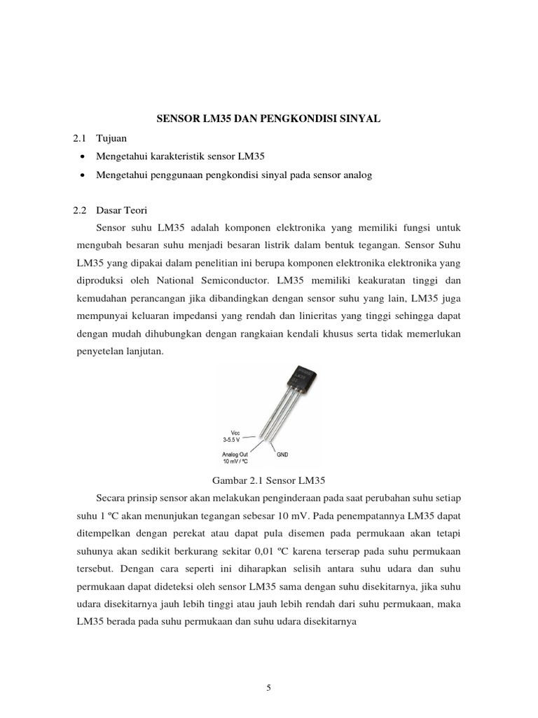 Sensor Lm35 Dan Pengkondisi Sinyal | PDF