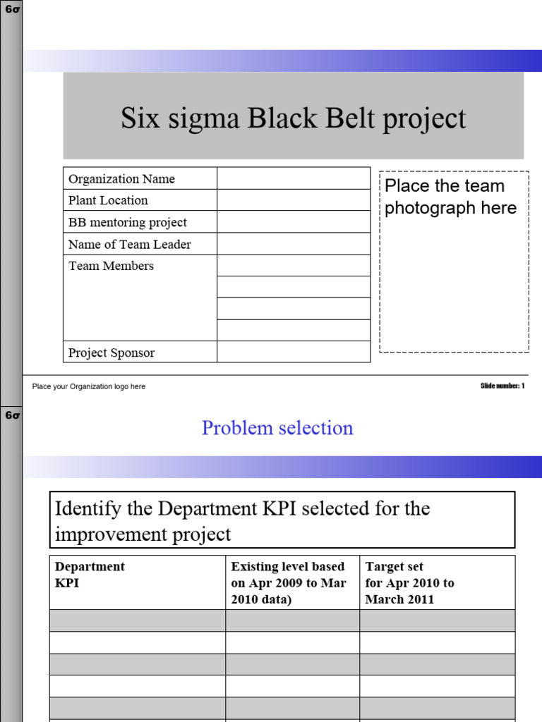 Six sigma problem solving project documentation template pdf