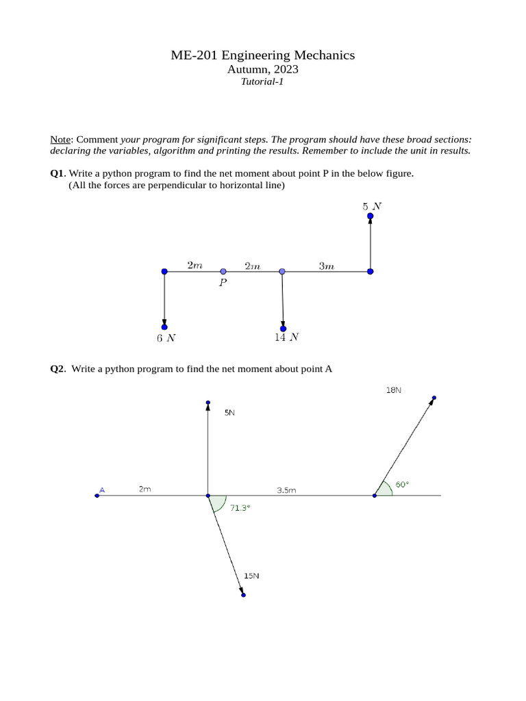 ME201 - Tutorial 1 | PDF