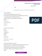 NCERT Solutions For Class 6 April 3 Science Chapter 2 Components of Food