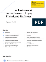Philippine Environment On E-Commerce: Legal, Ethical, and Tax Issues