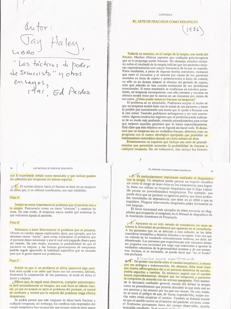 El Arte de Fracasar Como Psicoterapeuta | PDF
