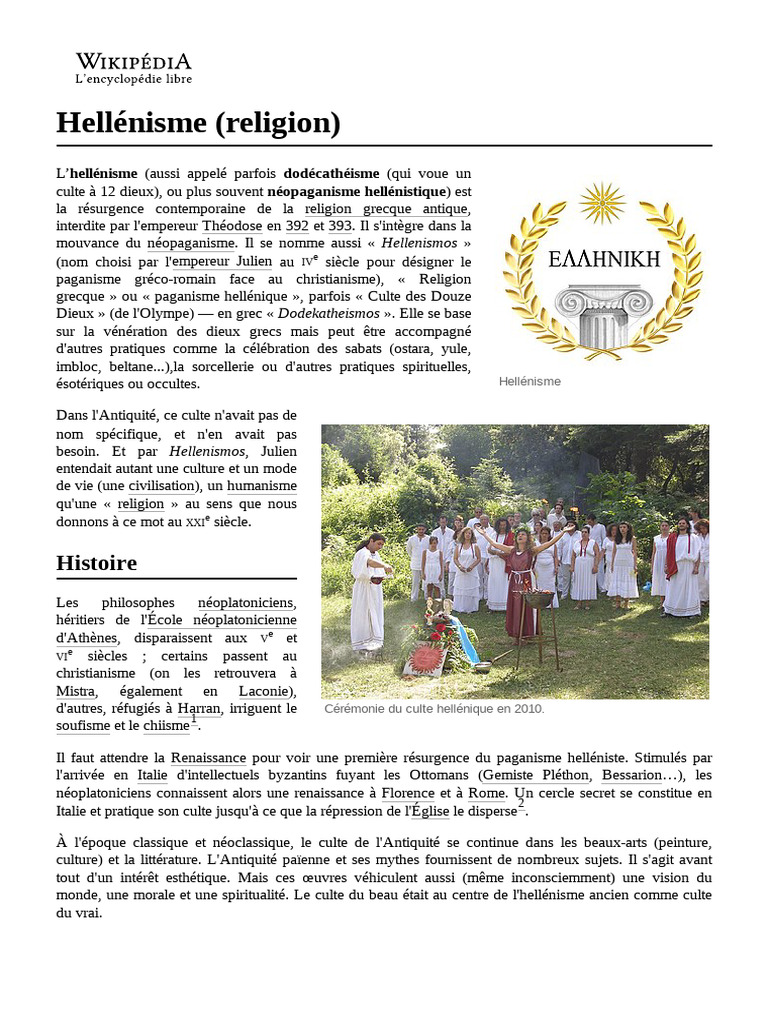 Comprendre l'Hellénisme et ses pratiques | PDF | Religion de la Grèce ...
