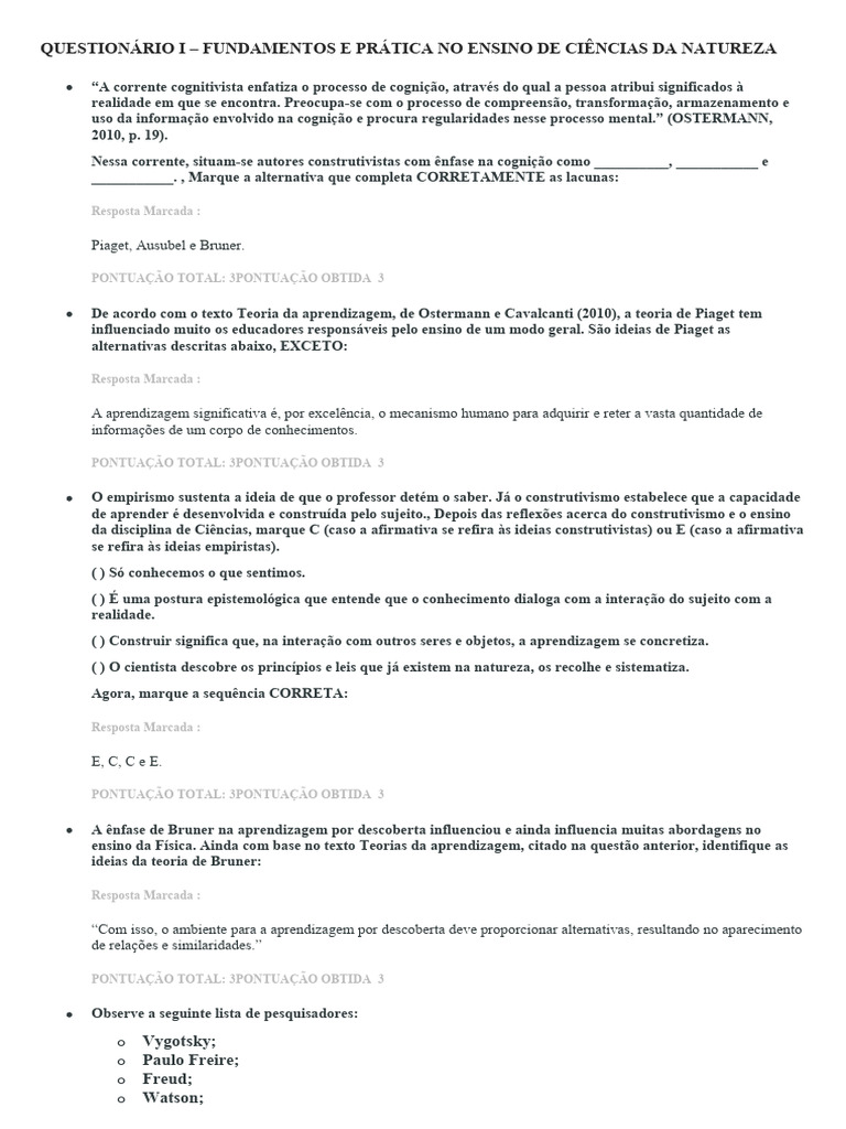 Ensino de Ciências: Fundamentos e Práticas | PDF | Science | Aprendizado