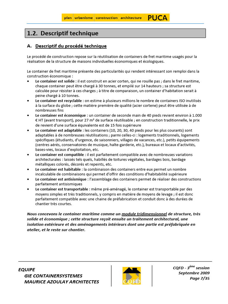 A. Descriptif Du Procédé Technique | PDF | Technologie du bâtiment ...