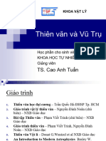 Bài giảng môn Thiên văn vũ trụ ngành SP KHTN - TS. Cao Anh Tuấn