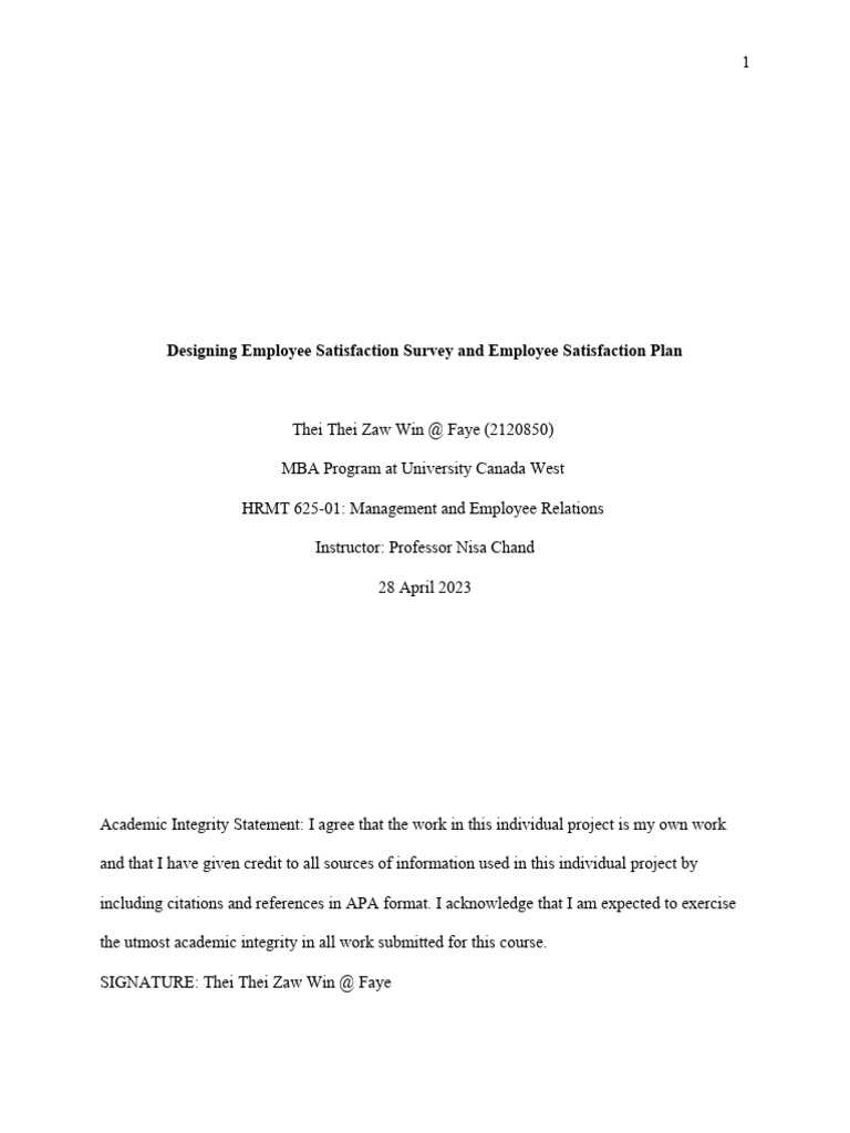 Employee Satisfaction Survey Guide | PDF | Employment | Compensation ...