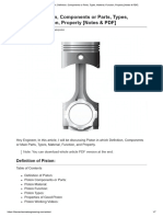 Piston - Definition, Components or Parts, Types, Material, Function, Property (Notes & PDF)