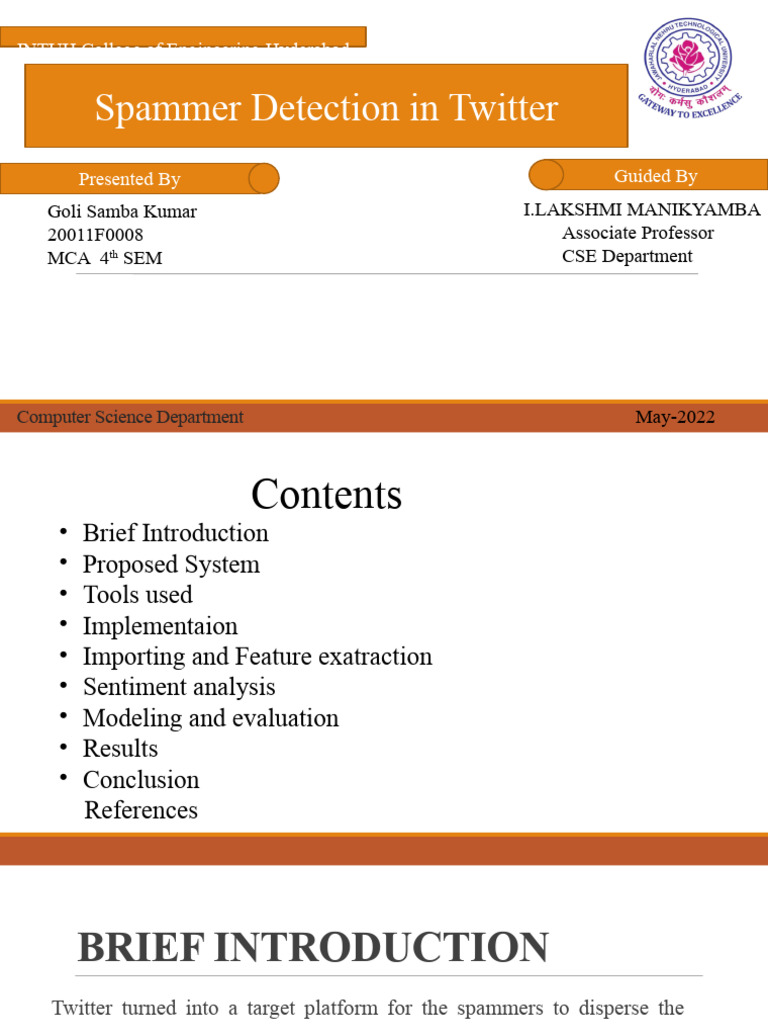 Twitter Spam Detection Using ML Techniques | PDF | Statistical ...