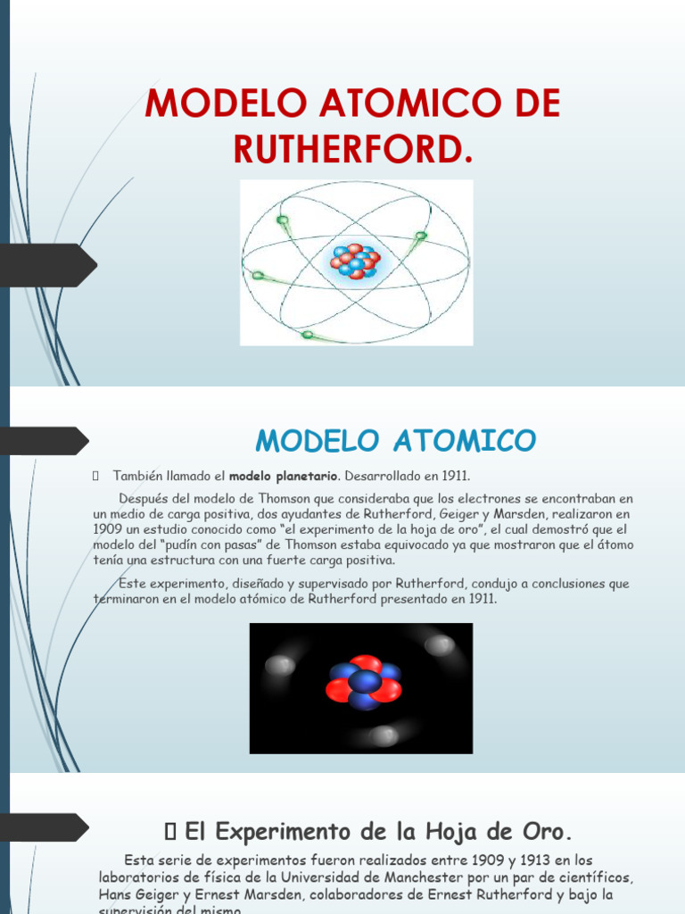 Modelo Atomico de Rutherford | PDF | Núcleo atómico | Átomos