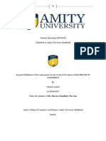 Report of Summer Internship Finance Amity University