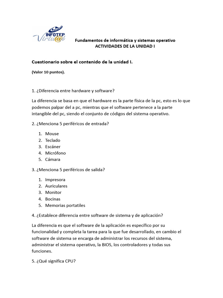 Ejercicio 1 Del Módulo 4 | PDF | Hardware de la computadora | Archivo ...