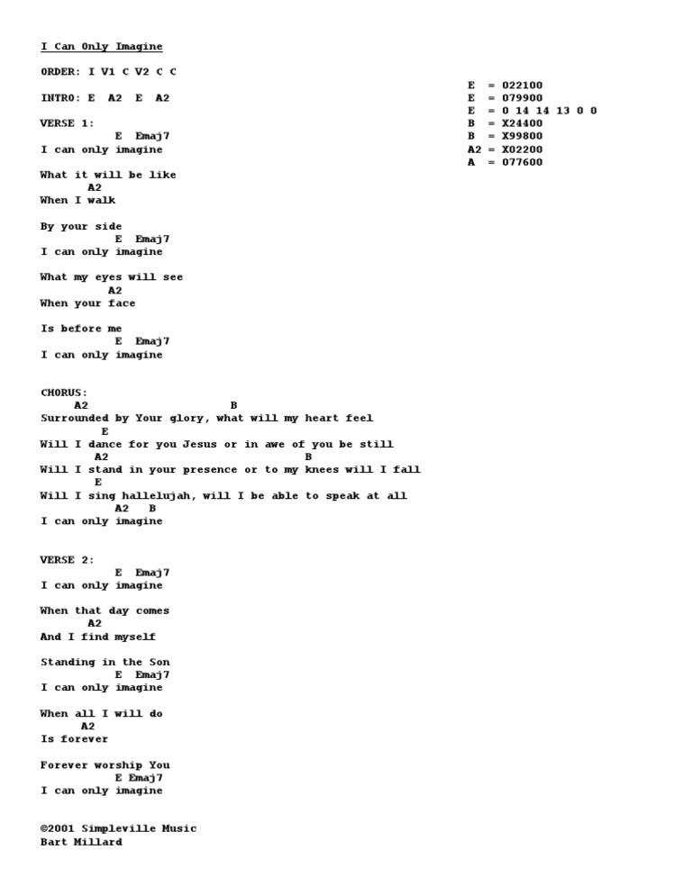 I Can Only Imagine (E)