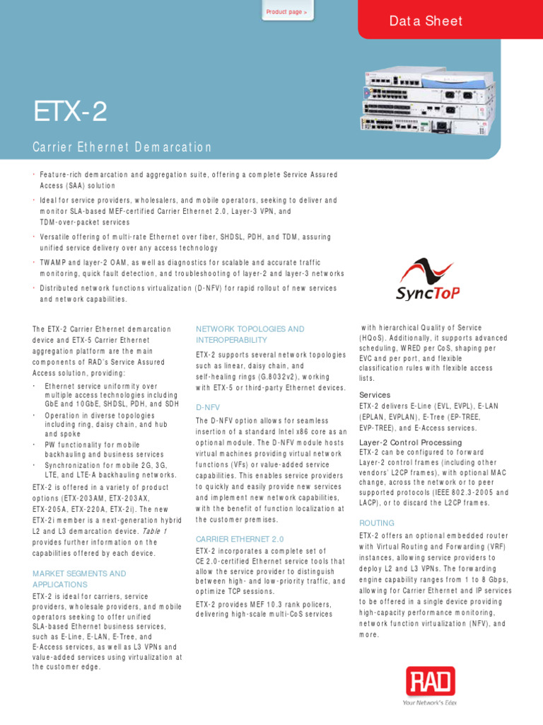 ETX2Ver 5 8datasheet | PDF | Computer Network | Ethernet