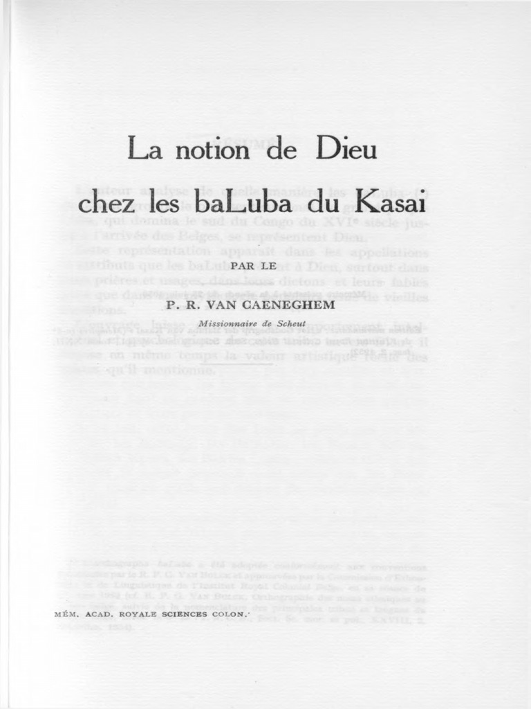 Hum Sc Ns T Ix 2 Van Caeneghem R La Notion De Dieu Cez Les